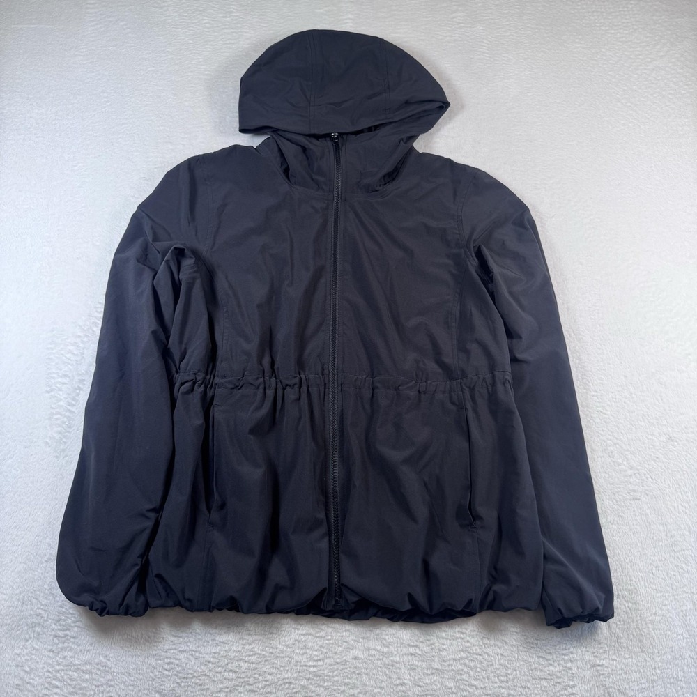 Lululemon Belle Windbreaker Jacket Womens Size M Black Hooded Full Zip Running